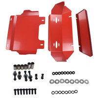 3 Pcs Bash Plate Set Sump Guard Fit For Toyota Hilux N80 SR SR5 2015-2021 Revo Red