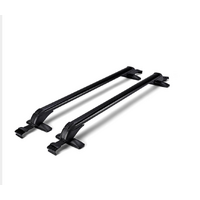 One Pair Roof Rack Cross Bars Suv Sedan Luggage Carrier Rain Grooves Black