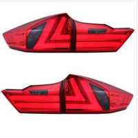 Pair LED Red Smoked Tail lights Rear Lamps Fit For Honda City GM 6 2014-2017